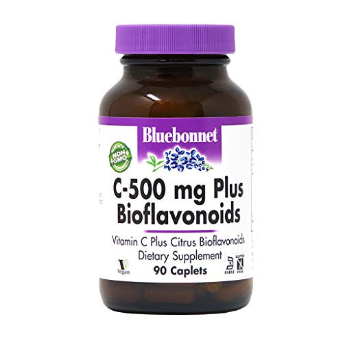 BlueBonnet Vitamin C 500 mg Plus Bioflavonoids Caplets 90 Count 743715005228