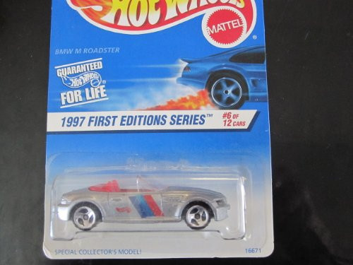 BMW M Roadstersilver W3 Spoke Wheels Hot Wheels 1997 First Edition on bluewhite Card