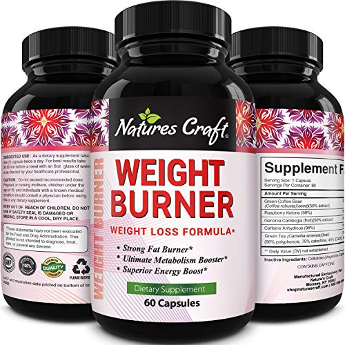 Natures Craft Natural Ketogenic Weight Loss Pills Appetite Suppressant Fat Burner for Men  and  Women Raspberry Ketones with Green Coffee Bean Extract and Garcinia Cambogia 60 capsule