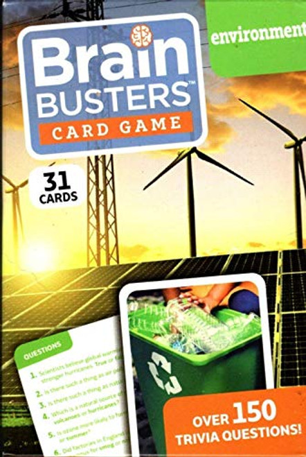 Brain Busters Card Game - Environment - with Over 150 Trivia Questions - Educational Flash Cards