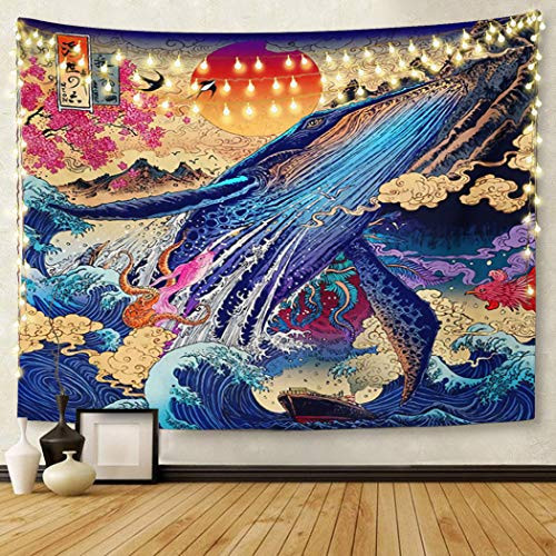Britimes Tapestry Wall Hanging Japanese Ukiyo-e Sea Wave Koi Trippy Whale Japanese Sunset Animal Tapestry for Bedroom Living Room Dorm Decor Home Decoration Art Britimes Tapestry Wall Hanging Japanese Ukiyo-e Sea Wave Koi Trippy Whale Japanese Sunset Animal Tapestry for Bedroom Living Room Dorm Decor Home Decoration Art