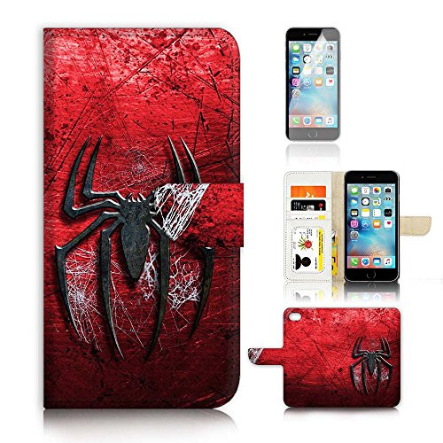 ( For iPhone 7 Plus ) Flip Wallet Case Cover and Screen Protector Bundle A20364 Spiderman Super Hero