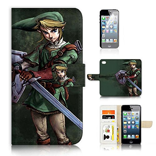 ( For iPhone 8 Plus / iPhone 7 Plus ) Flip Wallet Case Cover & Screen Protector Bundle - A21403 Legend of Zelda