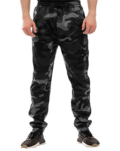 Burnside Mens Swift Performance Fleece Jogger Black Camo Large