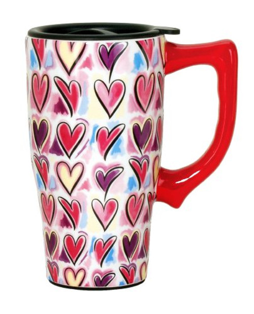 Spoontiques Hearts Travel Mug, Multi Colored