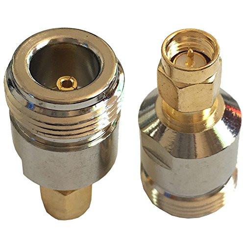 DONG 2-Packs RF coaxial Coax Adapter N Female to SMA Male Coax Jack Connector Connector N Type Female to SMA Male