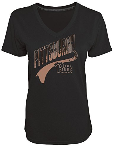 Champion NCAA Pittsburgh Panthers Womens Heather Jersey V-Neck T-Shirt Large Gray Heather