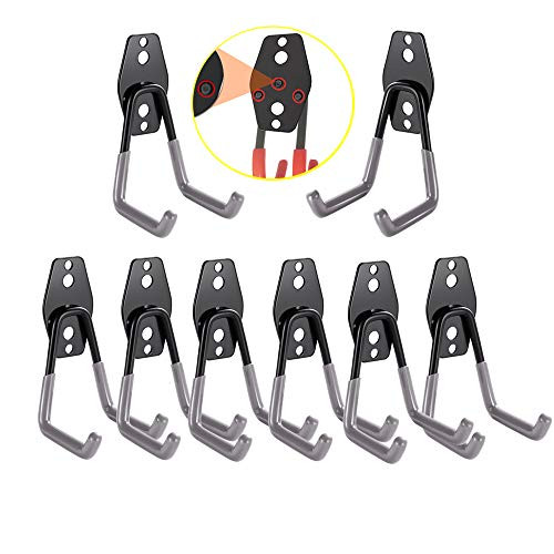 3-H Garage Hooks Heavy Duty Steel Garage Storage Hooks for Garage Organization Utility Garage Wall Hooks Garage Hangers Tool Hangers for Bikes Ladders etc Grey