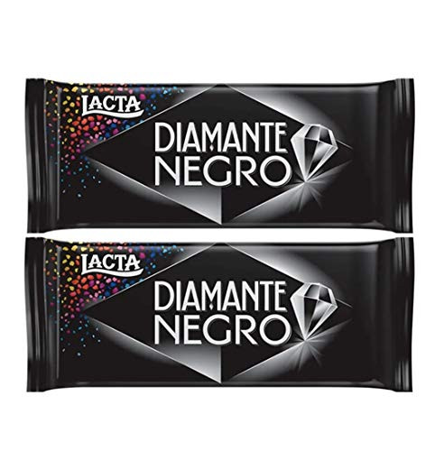 Lacta - Diamante Negro - Milk Chocolate with Crunchy - 317 Oz PACK OF 02  Chocolate ao Leite c Crocante - 90g
