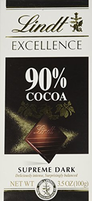 Lindt Excellence 90 percent Cocoa Bar Supreme Dark 3.5 oz. Lindt Excellence 90 percent Cocoa Bar Supreme Dark 3.5 oz.