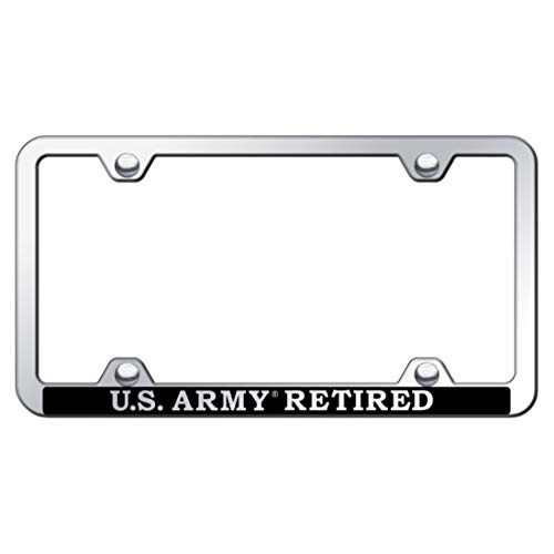 Au-Tomotive Gold INC. License Plate Frame for U.S. Army Retired Plastic Chrome Au-Tomotive Gold INC. License Plate Frame for U.S. Army Retired Plastic Chrome