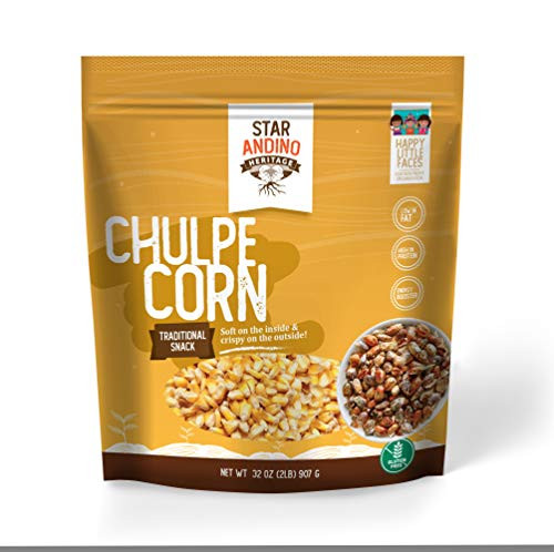 Star Andino Heritage Chulpe Corn - Traditional Peruvian Maiz Cancha - Energy Boost Snack - Toasted Dried Corn Kernels - Low-Fat High-Protein Gluten-Free Delicacy - Authentic Product of Peru - 32 Oz.