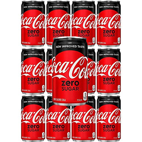 Coca-Cola Coke Zero Sugar 7.5 Fl Oz Mini Can Pack of 12 Total of 135 Oz