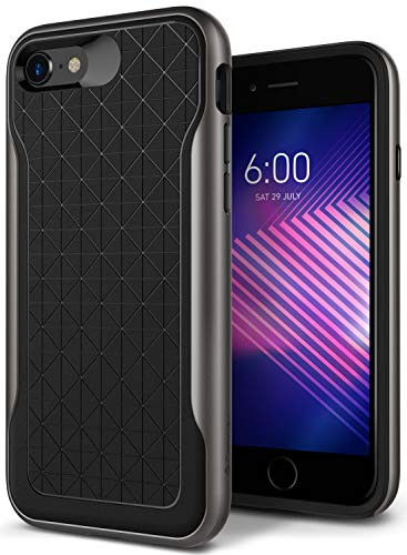 Caseology Apex for iPhone 8 Case (2017) / iPhone 7 Case (2016) - 3D Pattern Design - Black/Warm Gray