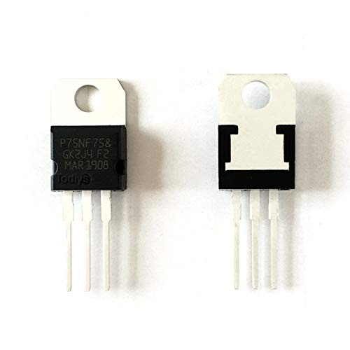Todiys New 15Pcs for P75N75 P75NF75 and  STP75NF75 TO-220 N-Channel Power MOSFET Transistor P75NF75