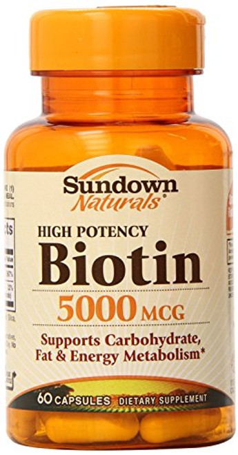 Sundown Biotin 5000 mcg Capsules 60 Capsules Pack of 2