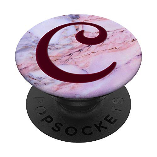 Red Wine Pattern Initial Letter C On Pink Grey Blue PopSockets PopGrip Swappable Grip for Phones  and  Tablets
