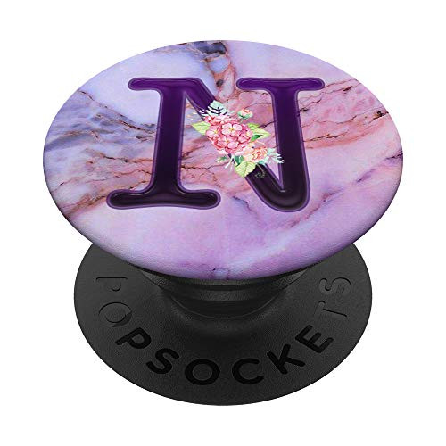 Purple Floral Letter N Monogram On Pink Blue Marbled Look PopSockets PopGrip Swappable Grip for Phones and Tablets Purple Floral Letter N Monogram On Pink Blue Marbled Look PopSockets PopGrip Swappable Grip for Phones and Tablets