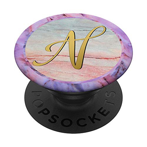 Golden Letter N Monogram On Pink Green Purple Marbled Look PopSockets PopGrip Swappable Grip for Phones and Tablets Golden Letter N Monogram On Pink Green Purple Marbled Look PopSockets PopGrip Swappable Grip for Phones and Tablets
