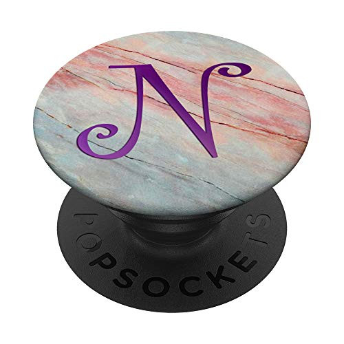 Purple Letter N Monogram On Pink Blue Green Marbled Look PopSockets PopGrip Swappable Grip for Phones and Tablets Purple Letter N Monogram On Pink Blue Green Marbled Look PopSockets PopGrip Swappable Grip for Phones and Tablets