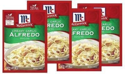 McCormick Creamy Garlic Alfredo Sauce Mix 1.25 oz Packets 4 Pack