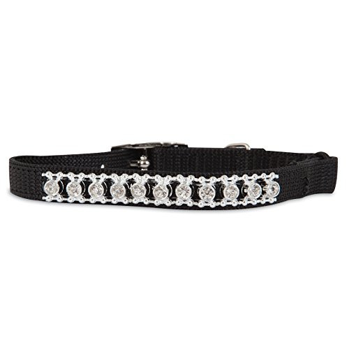 Petmate Bling Elastic Cat Collar 38inch x 8-10inch Black