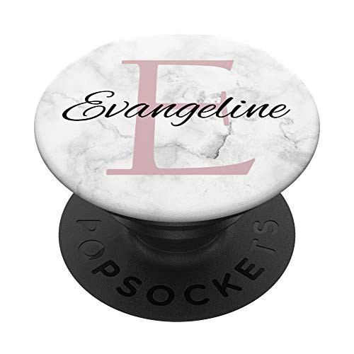 Evangeline Rose Pink Glamour Monogram Letter E Girls PopSockets Grip and Stand for Phones and Tablets