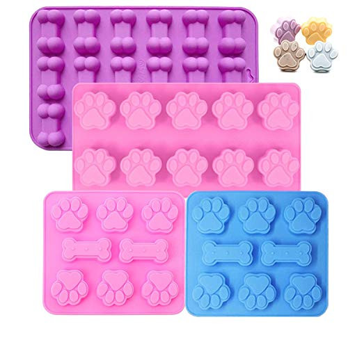 4 Pack Dog Treat Molds Non-stick Dog Ice Molds Trays Puppy Dog Paw and Bone Mold Jelly Biscuits Chocolate Candy Baking Mold perfect for Puppy lovers 4 Pack Dog Treat Molds Non-stick Dog Ice Molds Trays Puppy Dog Paw and Bone Mold Jelly Biscuits Chocolate Candy Baking Mold perfect for Puppy lovers