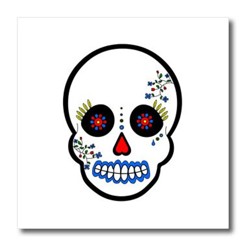 3dRose LLC Day of The Dead Skull Dia De Los Muertos Sugar Skull White 10 by 10-Inch Iron on Heat Transfer for White Material 3dRose LLC Day of The Dead Skull Dia De Los Muertos Sugar Skull White 10 by 10-Inch Iron on Heat Transfer for White Material