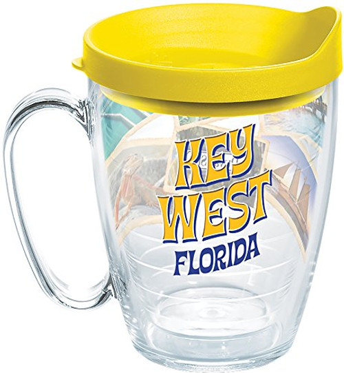 Tervis 1272795 Florida - Key West Collage Tumbler with Wrap and Yellow Lid 16oz Mug, Clear Tervis 1272795 Florida - Key West Collage Tumbler with Wrap and Yellow Lid 16oz Mug, Clear