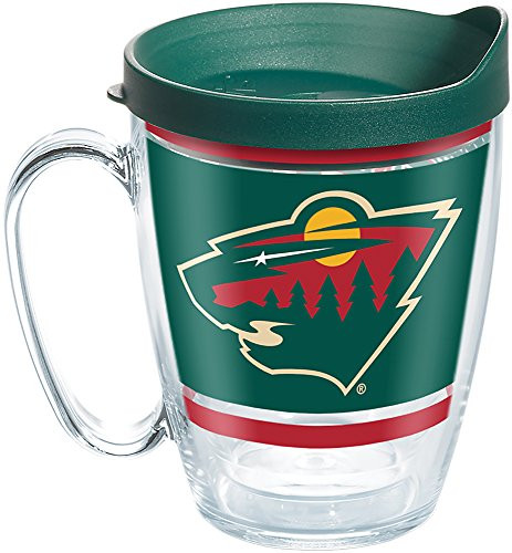 Tervis 1276855 NHL Minnesota Wild Legend Tumbler with Wrap and Hunter Green Lid 16oz Mug, Clear