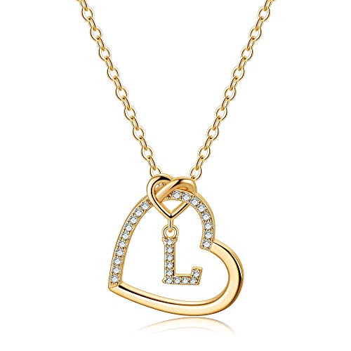 Gold Initial Necklaces for Teen Girls CZ Heart Pendant Initial L Necklaces for Teen Girls Women Dainty Letter Necklace for Women Girls Jewelry Cute Heart Necklace Jewelry for Girls Gifts for Her Gold Initial Necklaces for Teen Girls CZ Heart Pendant Initial L Necklaces for Teen Girls Women Dainty Letter Necklace for Women Girls Jewelry Cute Heart Necklace Jewelry for Girls Gifts for Her