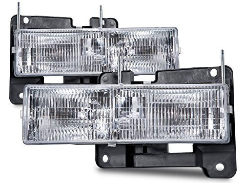 HEADLIGHTSDEPOT Chrome Housing Halogen Headlights Compatible with Chevrolet GMC Blazer CK 1500 2500 3500 Suburban Tahoe Yukon Denali Includes Driver and Passenger Side Headlamps Comes with Bulbs HEADLIGHTSDEPOT Chrome Housing Halogen Headlights Compatible with Chevrolet GMC Blazer CK 1500 2500 3500 Suburban Tahoe Yukon Denali Includes Driver and Passenger Side Headlamps Comes with Bulbs