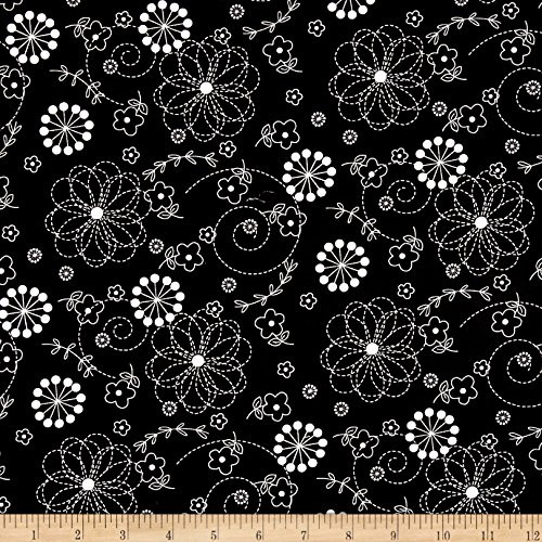 Maywood Studio Quilt Fabric Kimberbell Basics Doodles Black Quilt Fabric by The yd