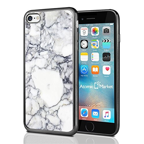 White Marbel Print For Iphone 7 (2016) & Iphone 8 (2017) Case Cover By Atomic Market