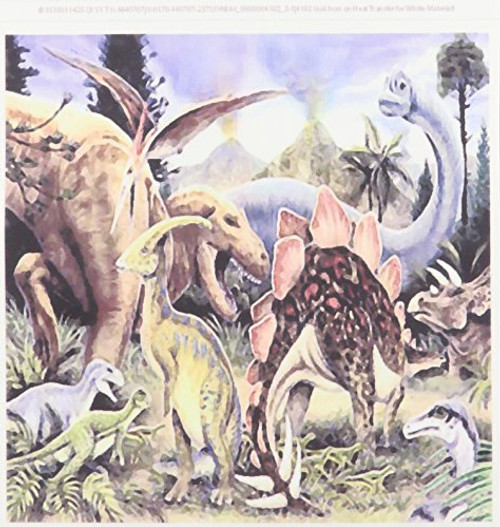 3dRose LLC Dinosaurs 6 by 6-Inch Iron on Heat Transfer for White Material