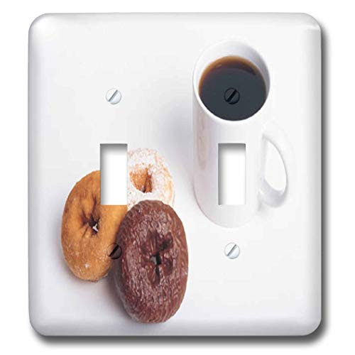 3dRose LLC lsp_19972_2 Donuts N Coffee Double Toggle Switch