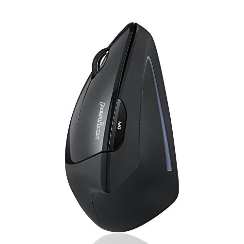 Perixx PERIMICE-713L Left Handed Ergonomic Wireless Vertical Mouse - 800/1200/1600 DPI - Recommended with RSI User