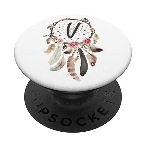 Dream Catcher Monogram Letter V PopSockets Grip and Stand for Phones and Tablets