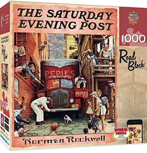 MasterPieces Saturday Evening Post Road Block - 1000 Piece Jigsaw Puzzle by Norman Rockwell MasterPieces Saturday Evening Post Road Block - 1000 Piece Jigsaw Puzzle by Norman Rockwell