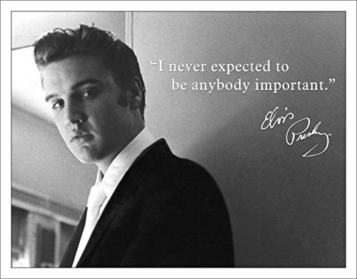 Desperate Enterprises Elvis Presley - Important Tin Sign 16inch W x 12.5inch H