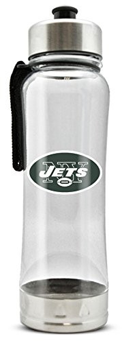NFL New York Jets 20oz Clip-On Clear Plastic Water Bottle