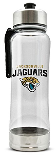 NFL Jacksonville Jaguars 20oz Clip-On Clear Plastic Water Bottle