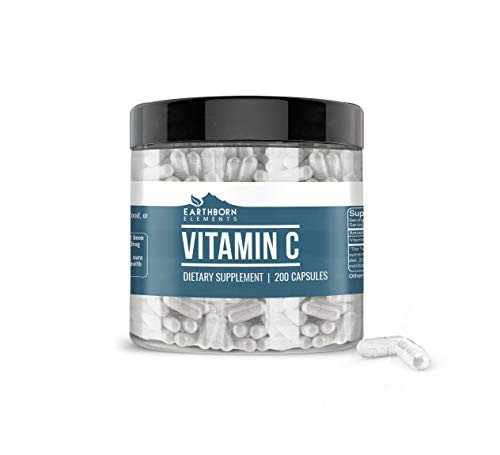 Vitamin C Capsules 200 Capsules 680 mg by Earthborn Elements L-Ascorbic Acid Antioxidant Immune System Booster Vitamin C Capsules 200 Capsules 680 mg by Earthborn Elements L-Ascorbic Acid Antioxidant Immune System Booster