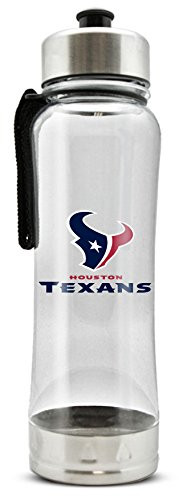 NFL Houston Texans 20oz Clip-On Clear Plastic Water Bottle