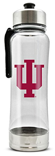 NCAA Indiana Hoosiers 20oz Clip-On Clear Plastic Water Bottle