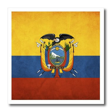 3dRose LLC Ecuador Flag 8 by 8-Inch Iron on Heat Transfer for White Material