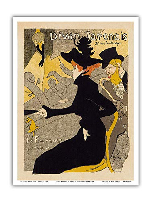 Divan Japonais Paris Cabaret Music Dance Hall - Vintage Advertising Poster by Henri de Toulouse-Lautrec c.1892 - Master Art Print 9in x 12in Divan Japonais Paris Cabaret Music Dance Hall - Vintage Advertising Poster by Henri de Toulouse-Lautrec c.1892 - Master Art Print 9in x 12in