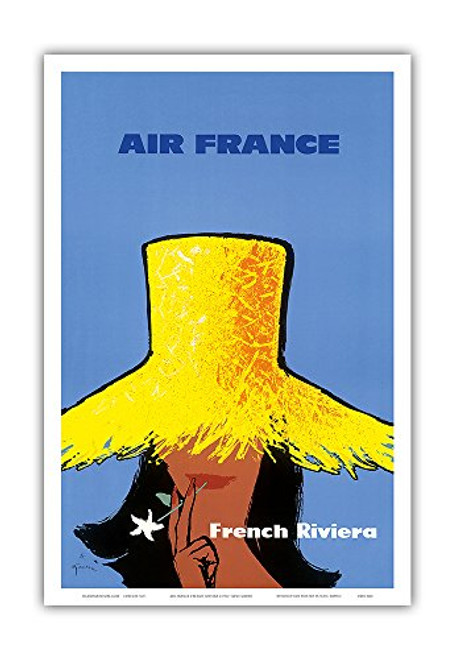 Pacifica Island Art - French Riviera - Côte dAzur South of France - Vintage Airline Travel Poster by René Gruau c.1963 - Master Art Print - 12in x 18in Pacifica Island Art - French Riviera - Côte dAzur South of France - Vintage Airline Travel Poster by René Gruau c.1963 - Master Art Print - 12in x 18in