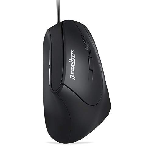 Perixx PERIMICE-515II Wired Ergonomic Vertical Mouse - 1000/1600 DPI - Right Handed Natural Ergonomic Vertical Design